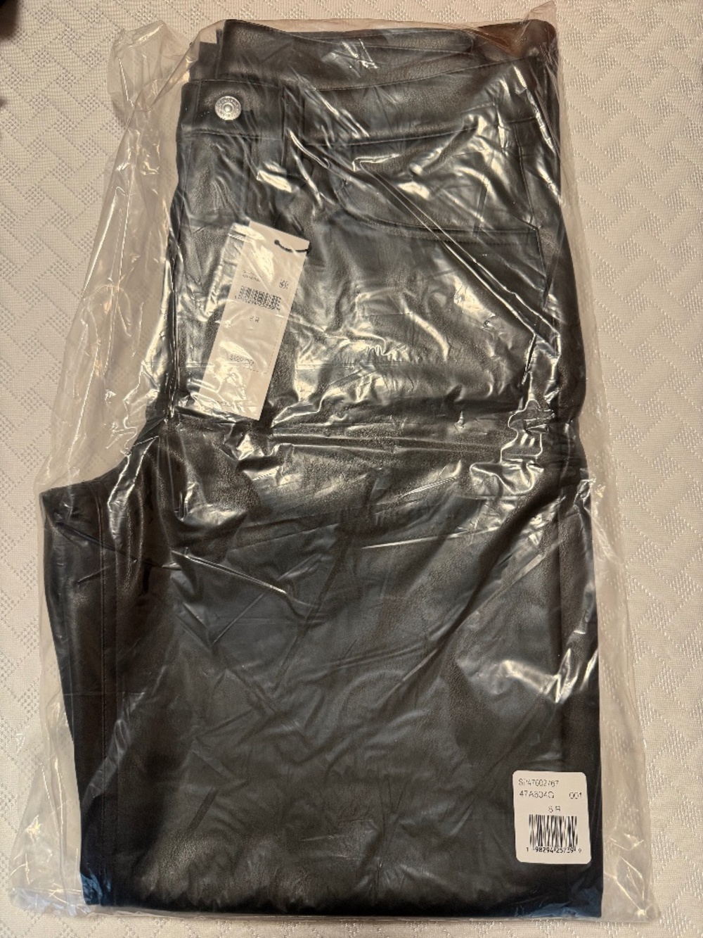 Calvin Klein Faux Leather 90s Pants, Black, SZ8. BRAND NEW